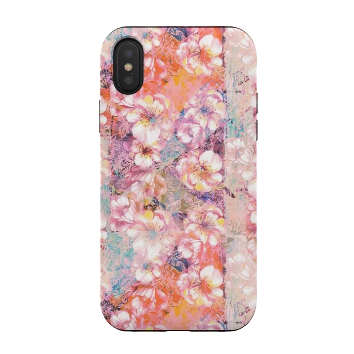 iPhone Xs / X StrongFit Pink peach painted rose petals by Oana 