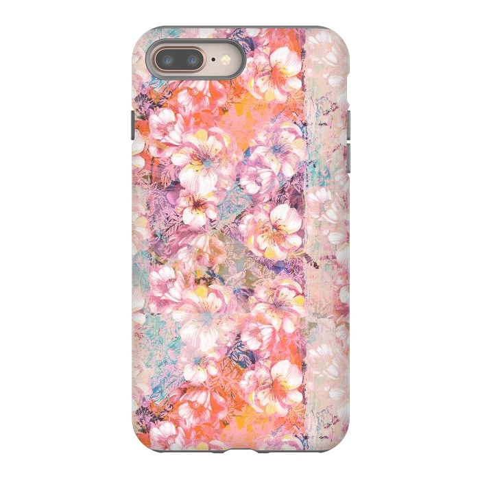iPhone 8 plus StrongFit Pink peach painted rose petals by Oana 