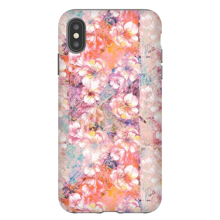iPhone Xs Max StrongFit Pink peach painted rose petals by Oana 