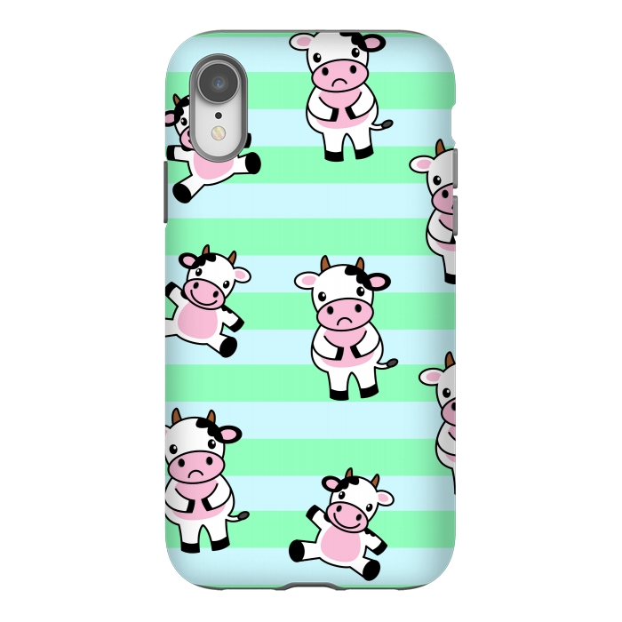 iPhone Xr StrongFit CUTE COW PATTERN by MALLIKA