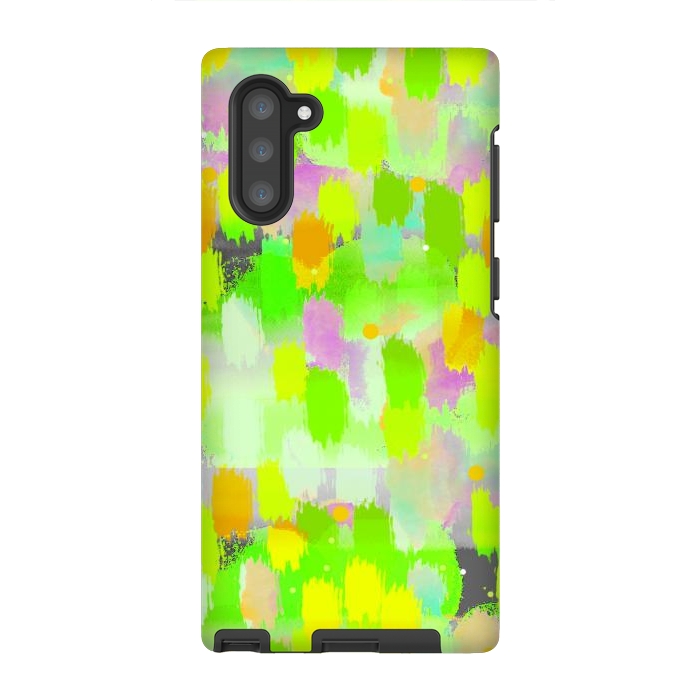 Galaxy Note 10 StrongFit Yellow abstract  by Josie
