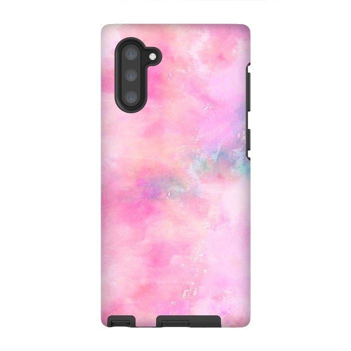 Galaxy Note 10 StrongFit Baby Pink watercolor abstract texture by Josie
