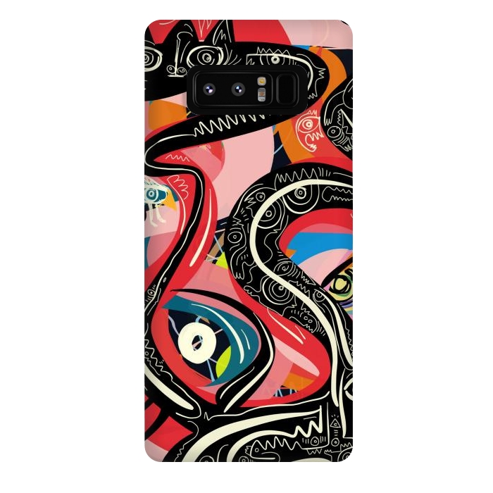Galaxy Note 8 StrongFit Black Snake Street Art Graffiti by Emmanuel Signorino