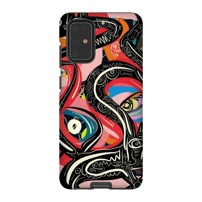 Galaxy S20 Plus StrongFit Black Snake Street Art Graffiti by Emmanuel Signorino