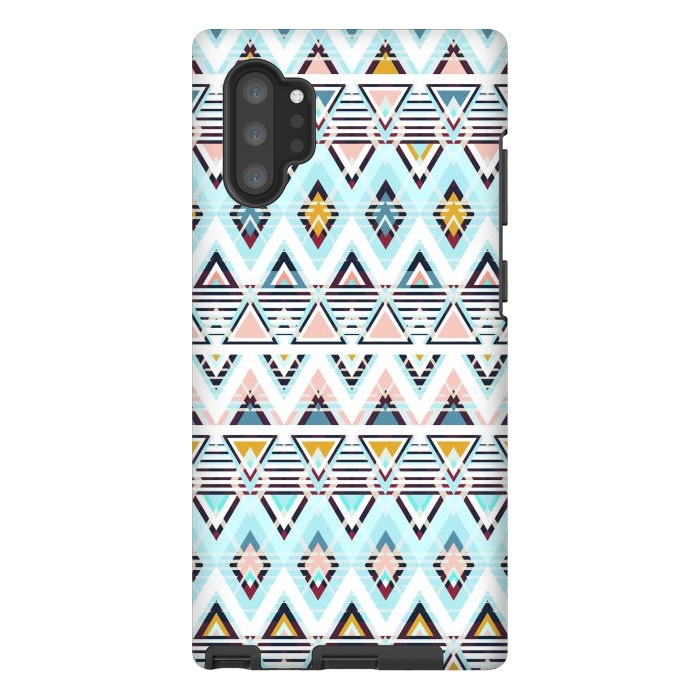 Galaxy Note 10 plus StrongFit Colorful ethnic tribal triangles by Oana 