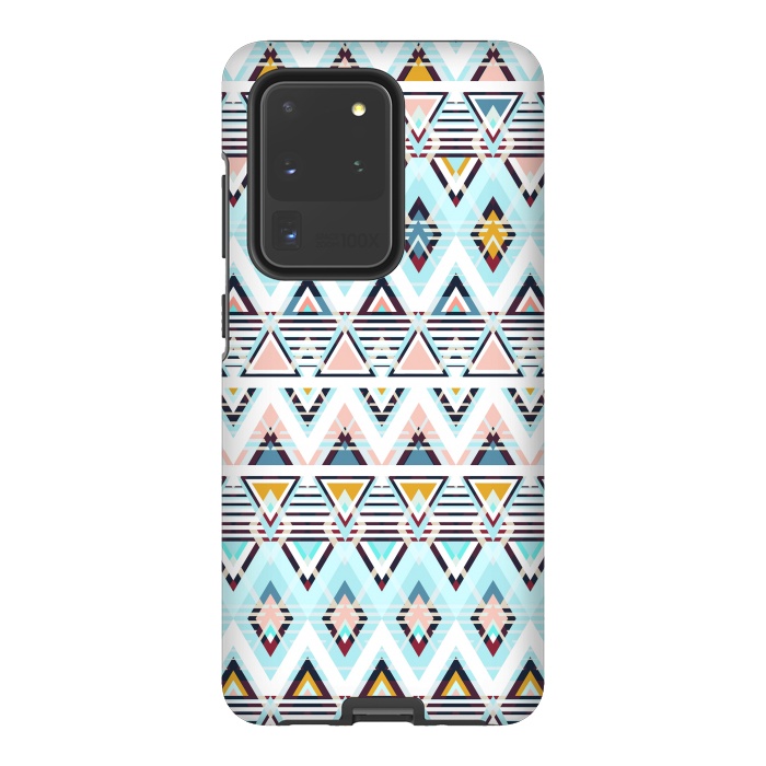 Galaxy S20 Ultra StrongFit Colorful ethnic tribal triangles by Oana 