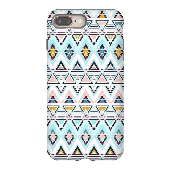 iPhone 7 plus StrongFit Colorful ethnic tribal triangles by Oana 