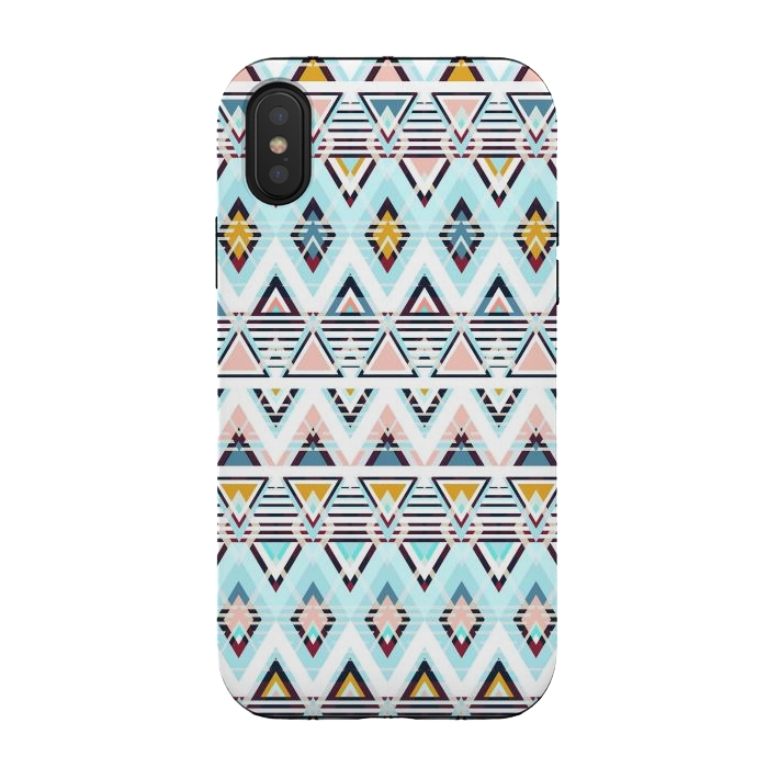 iPhone Xs / X StrongFit Colorful ethnic tribal triangles by Oana 