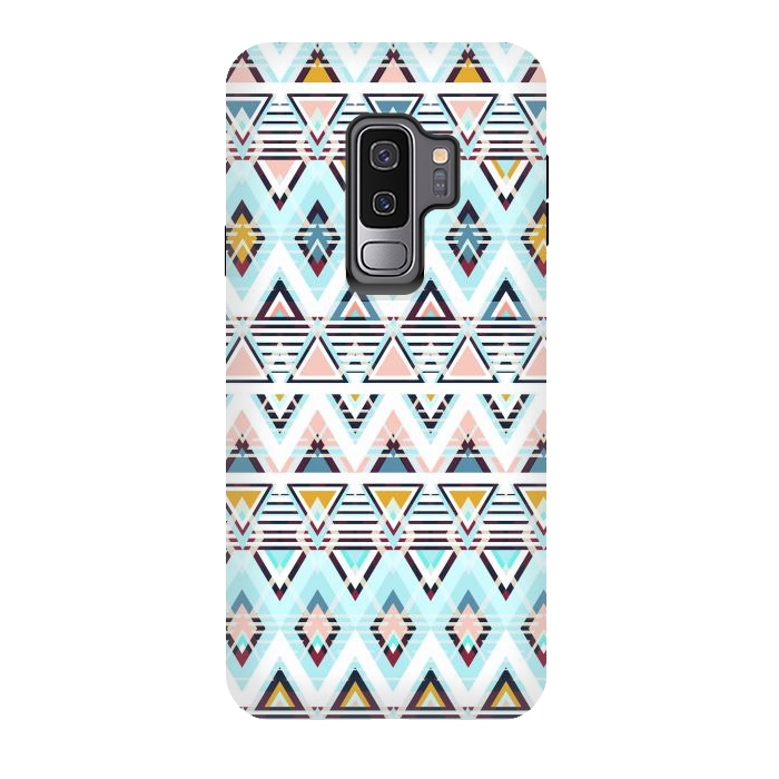 Galaxy S9 plus StrongFit Colorful ethnic tribal triangles by Oana 