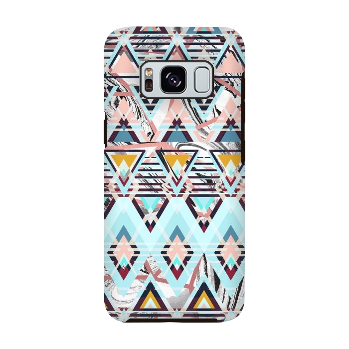 Galaxy S8 StrongFit Colorful brushed tribal triangles by Oana 