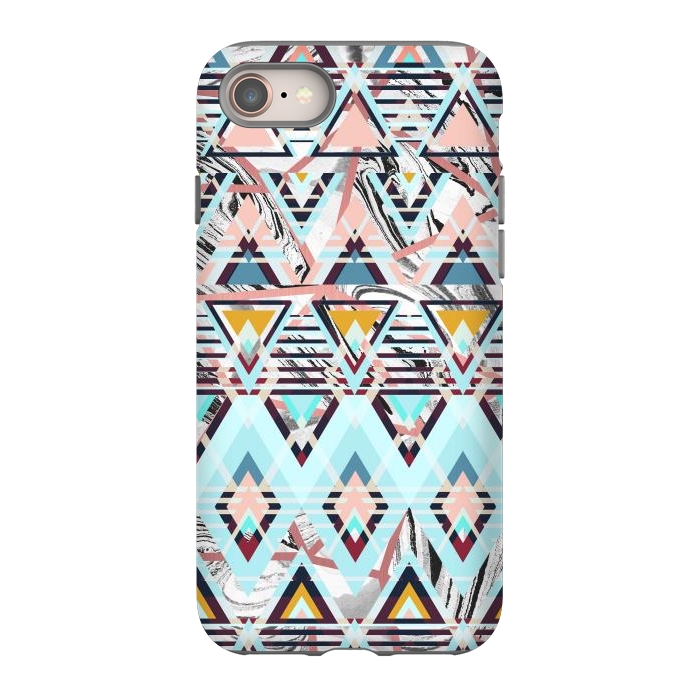 iPhone 8 StrongFit Colorful brushed tribal triangles by Oana 