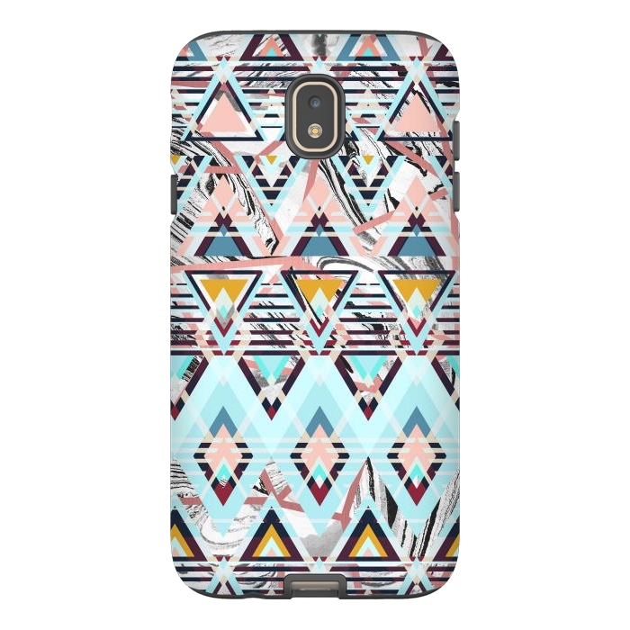 Galaxy J7 StrongFit Colorful brushed tribal triangles by Oana 