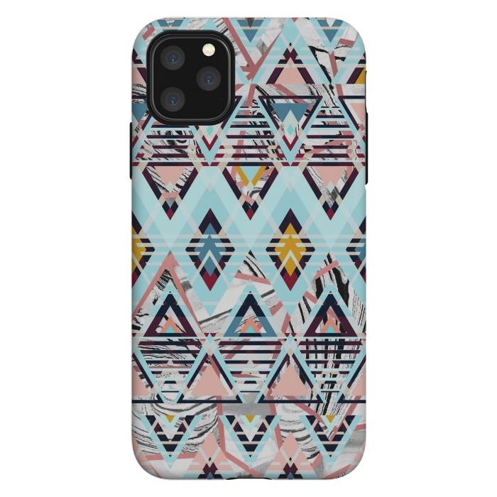 iPhone 11 Pro Max StrongFit Colorful brushed tribal triangles by Oana 
