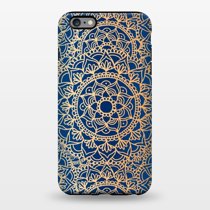 iPhone 6/6s plus StrongFit Blue and Yellow Mandala Pattern by Julie Erin Designs