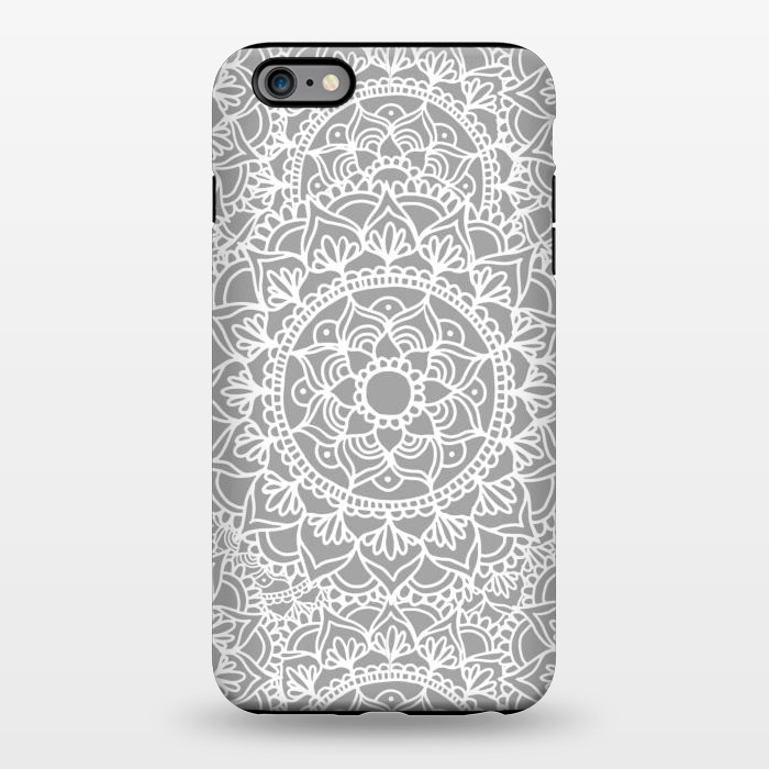 iPhone 6/6s plus StrongFit White and Gray Mandala Pattern by Julie Erin Designs