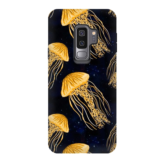 Galaxy S9 plus StrongFit Galaxy Jellyfish Pattern by Julie Erin Designs