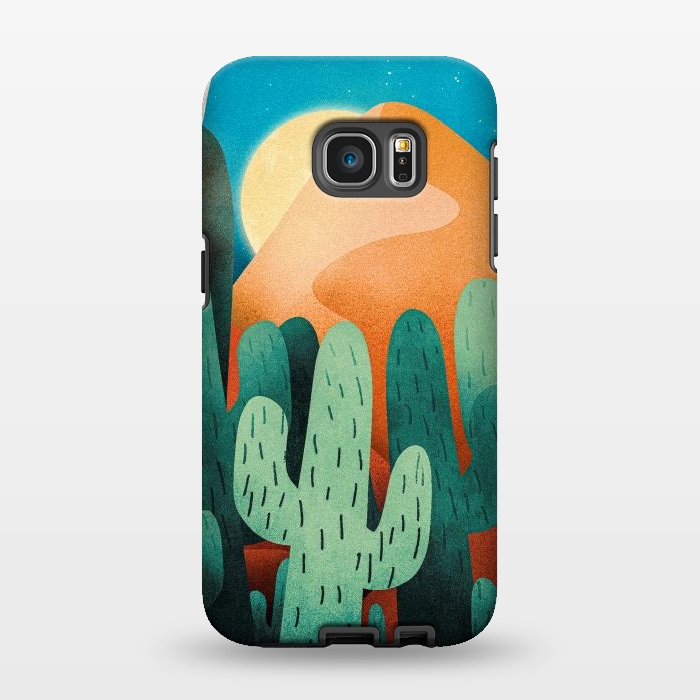 Galaxy S7 EDGE StrongFit Sand cactus mountains by Steve Wade (Swade)