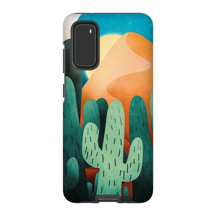 Galaxy S20 StrongFit Sand cactus mountains by Steve Wade (Swade)