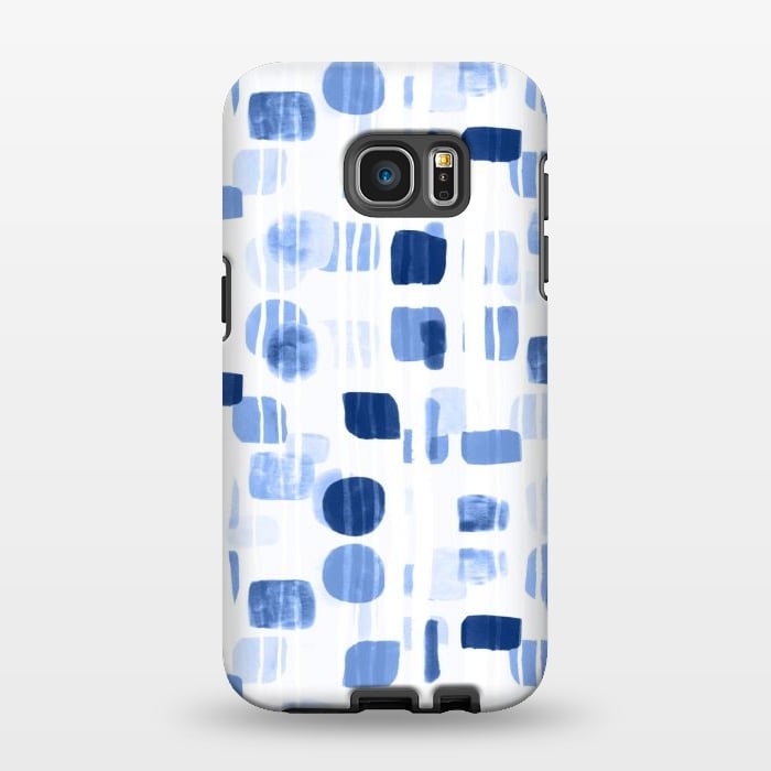 Galaxy S7 EDGE StrongFit Blue Abstract Gouache Shapes  by Tigatiga