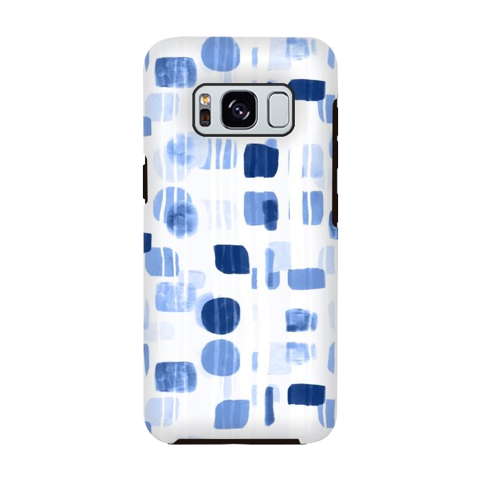 Galaxy S8 StrongFit Blue Abstract Gouache Shapes  by Tigatiga