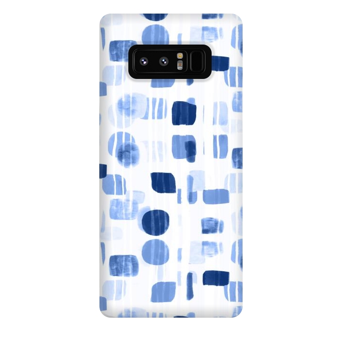 Galaxy Note 8 StrongFit Blue Abstract Gouache Shapes  by Tigatiga