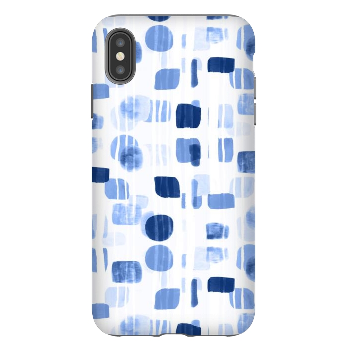 iPhone Xs Max StrongFit Blue Abstract Gouache Shapes  by Tigatiga