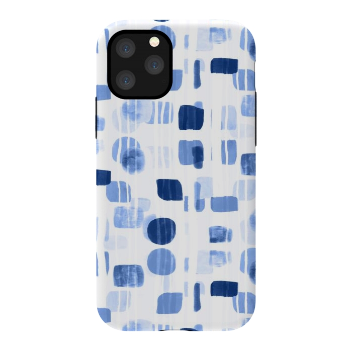 iPhone 11 Pro StrongFit Blue Abstract Gouache Shapes  by Tigatiga
