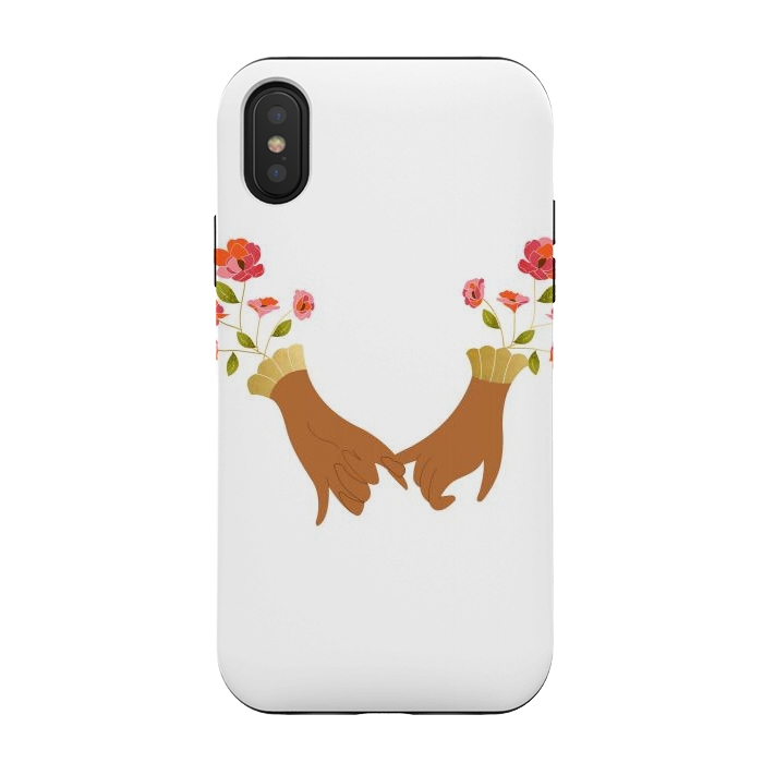 iPhone Xs / X StrongFit I Pinky Promise | Valentine's Day Love Friendship | Floral Botanical Join Hands Forever by Uma Prabhakar Gokhale