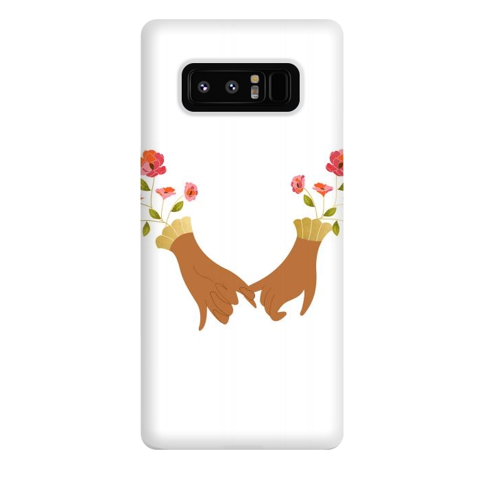 Galaxy Note 8 StrongFit I Pinky Promise | Valentine's Day Love Friendship | Floral Botanical Join Hands Forever by Uma Prabhakar Gokhale