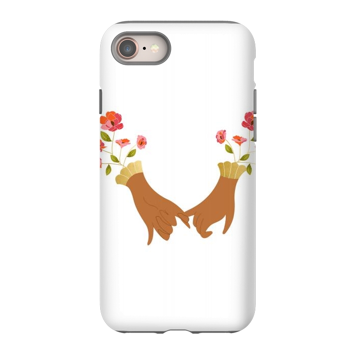 iPhone 8 StrongFit I Pinky Promise | Valentine's Day Love Friendship | Floral Botanical Join Hands Forever by Uma Prabhakar Gokhale