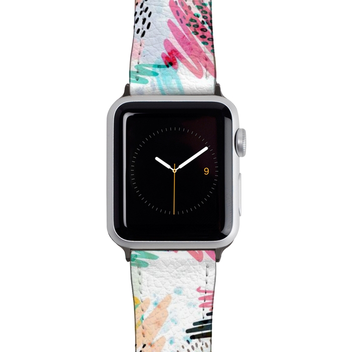 Watch 42mm / 44mm Strap PU leather Fun colorful summer doodles by Oana 