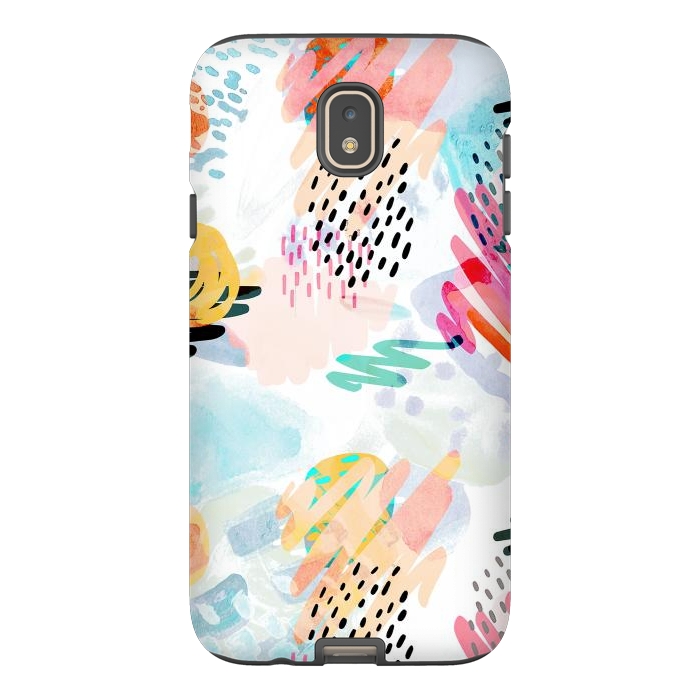 Galaxy J7 StrongFit Playful paint splats and brushed doodles by Oana 