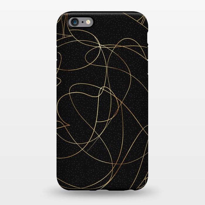 iPhone 6/6s plus StrongFit Modern Gold Line Art Gray Dots Abstract Design by InovArts