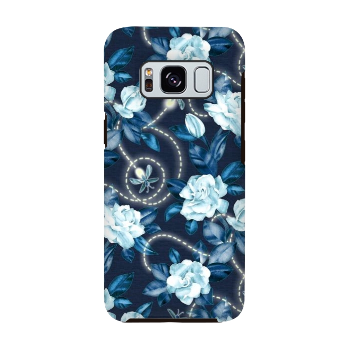Galaxy S8 StrongFit Midnight Sparkles - fireflies and flowers by Micklyn Le Feuvre