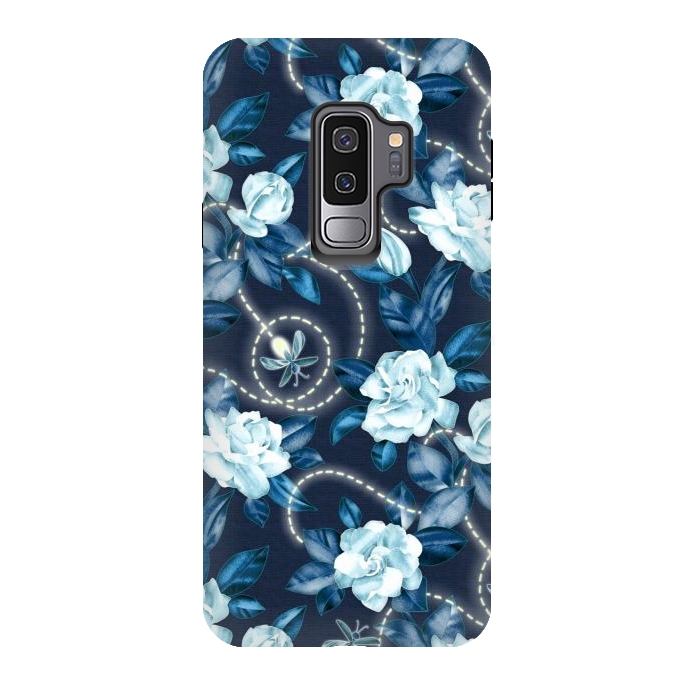 Galaxy S9 plus StrongFit Midnight Sparkles - fireflies and flowers by Micklyn Le Feuvre