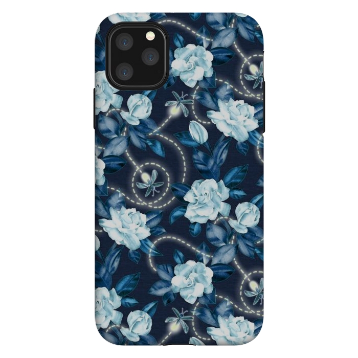 iPhone 11 Pro Max StrongFit Midnight Sparkles - fireflies and flowers by Micklyn Le Feuvre