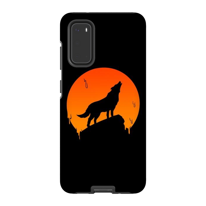 Galaxy S20 StrongFit Wolf and Moon by Coffee Man