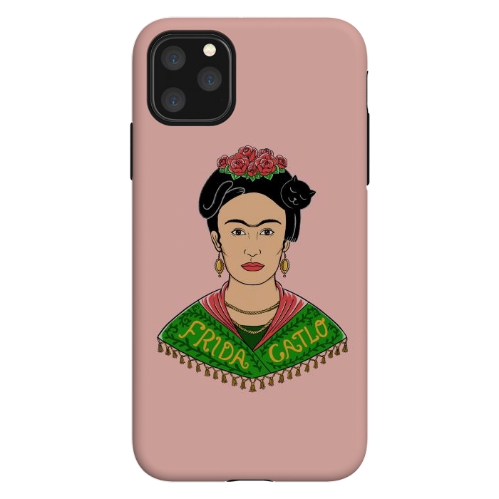 iPhone 11 Pro Max StrongFit Frida Catlo Pink by Coffee Man