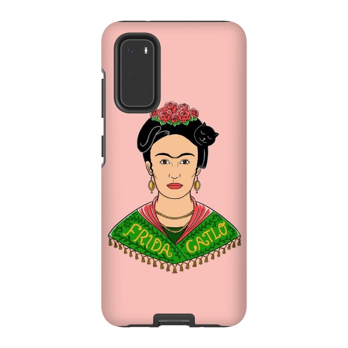 Galaxy S20 StrongFit Frida Catlo Pink by Coffee Man