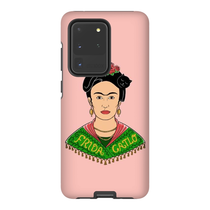 Galaxy S20 Ultra StrongFit Frida Catlo Pink by Coffee Man