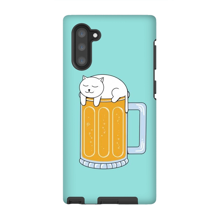 Galaxy Note 10 StrongFit Cat Beer Green by Coffee Man