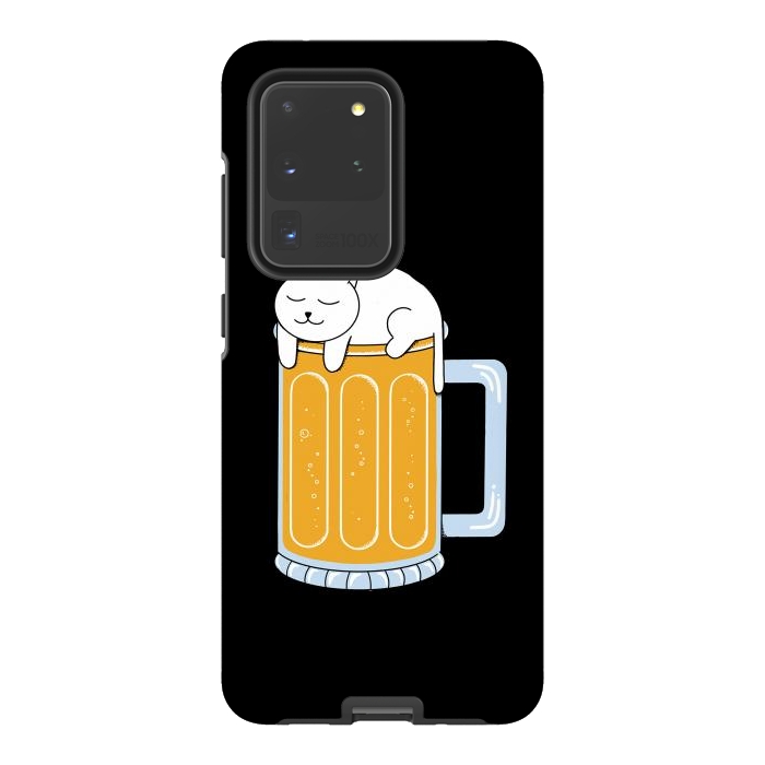 Galaxy S20 Ultra StrongFit Cat beer by Coffee Man