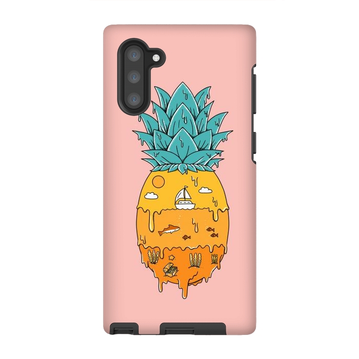 Galaxy Note 10 StrongFit Pineapple Landscape pink by Coffee Man