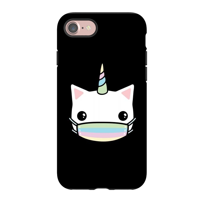 iPhone 7 StrongFit Rainbow face mask cat by Laura Nagel