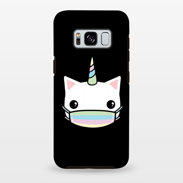 Galaxy S8 plus StrongFit Rainbow face mask cat by Laura Nagel
