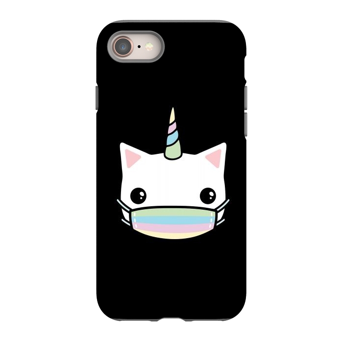 iPhone SE StrongFit Rainbow face mask cat by Laura Nagel