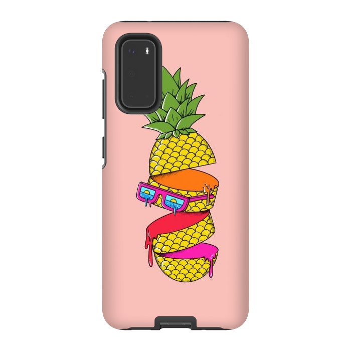 Galaxy S20 StrongFit Pineapple Colors Pink by Coffee Man