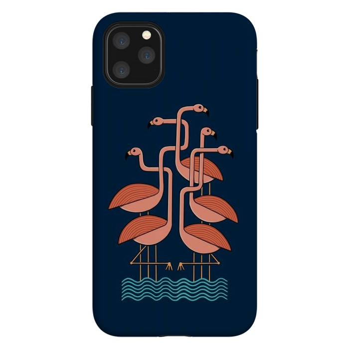 iPhone 11 Pro Max StrongFit Flamingos blue by Coffee Man