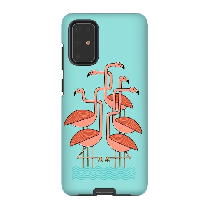 Galaxy S20 Plus StrongFit Flamingos by Coffee Man