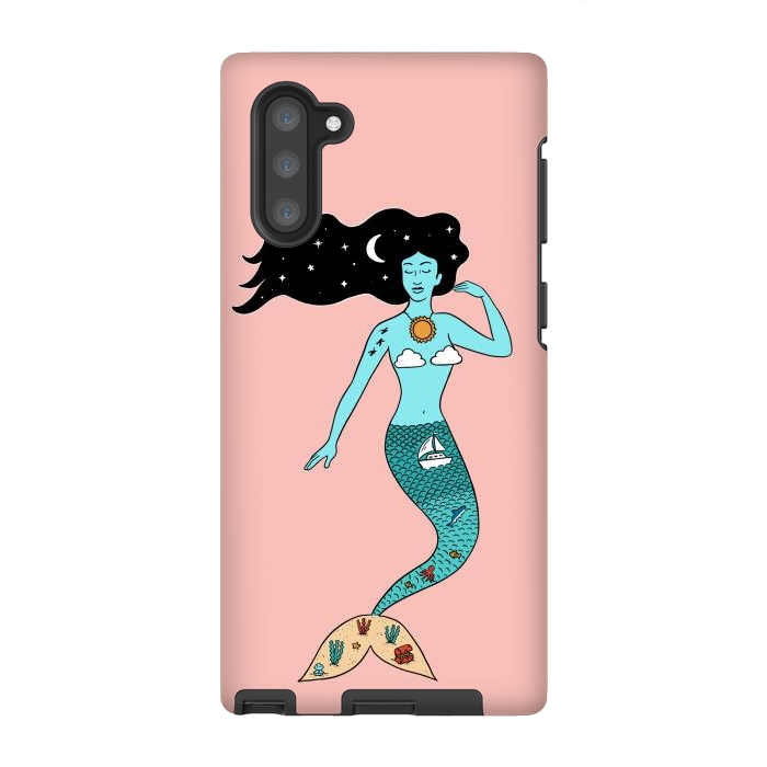 Galaxy Note 10 StrongFit Mermaid Nature Pink by Coffee Man